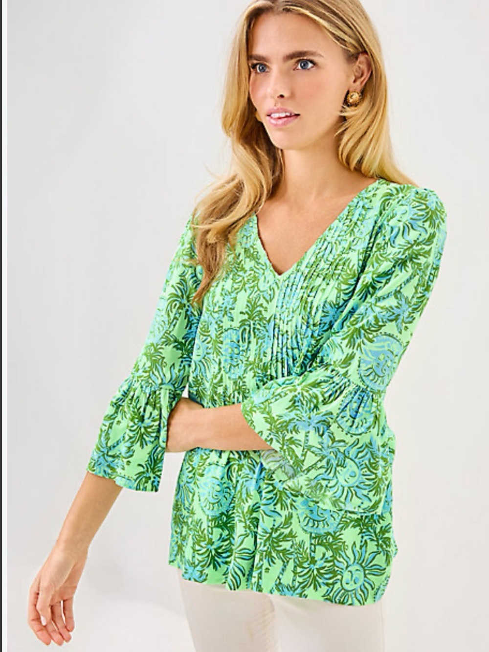 Lilly Pulitzer tunic blouse in cool mint Catchin Rays in size 2